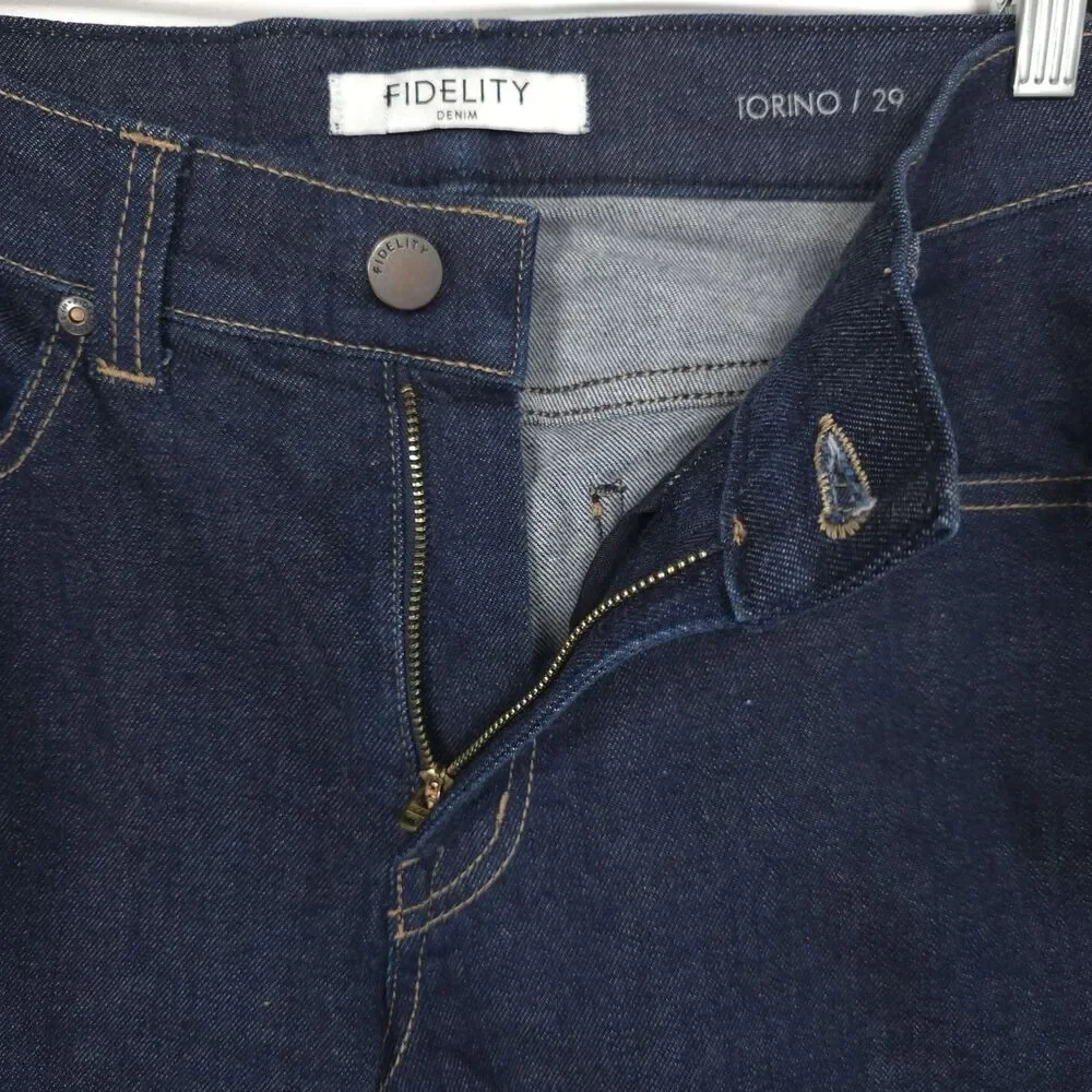 FIDELITY Men's SELVEDGE Jeans‎ TORINO Oxford 29x34 Slim Stretch Dark USA MADE